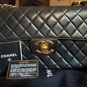 Chanel vintage lambskin jumbo xl
